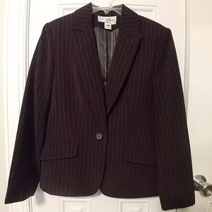 Jones New York Brown pinstripe blazer size 10